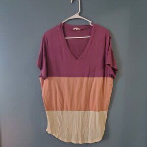 amaryllis womens size Xl knit summer top plus suze marve, pink, white,